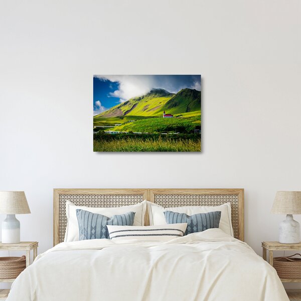 Staklena slika planinskog krajolika (70x50 cm)