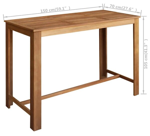 Barski stol od masivnog drva akacije 150 x 70 x 105 cm - 150 x 70 x 105 cm