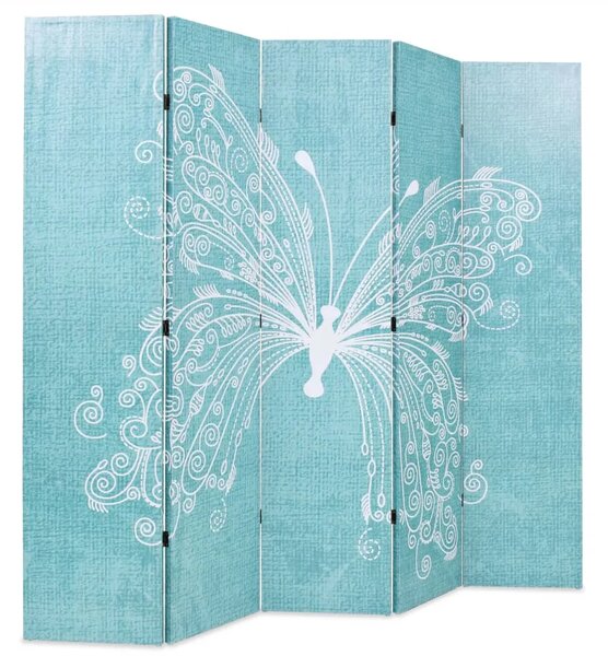 Paravan - Sklopiva sobna pregrada s uzorkom leptira 200 x 170 cm plava - 200 x 170 cm 1 1 200 x 170 cm