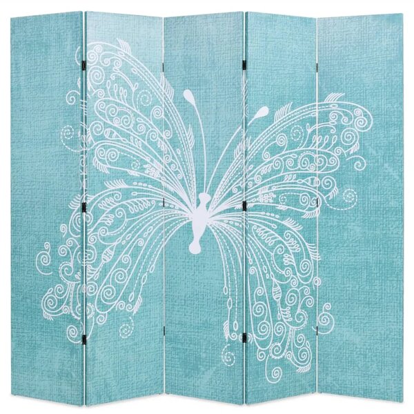 Paravan - Sklopiva sobna pregrada s uzorkom leptira 200 x 170 cm plava - 200 x 170 cm 1 1 200 x 170 cm
