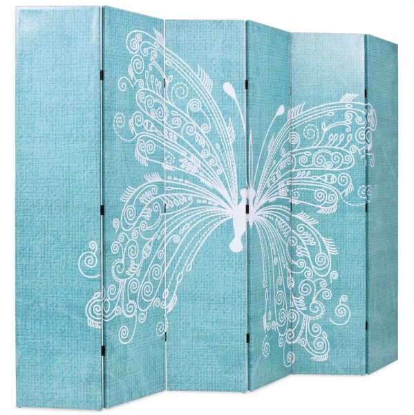 Paravan - Sklopiva sobna pregrada s uzorkom leptira 228 x 170 cm plava - 228 x 170 cm 1 1 228 x 170 cm