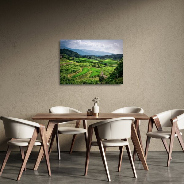 Staklena slika rižinih polja (70x50 cm)
