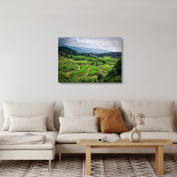 Staklena slika rižinih polja (70x50 cm)