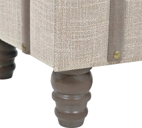 Klupa za pohranu od masivnog drva i čelika 111 x 34 x 37 cm