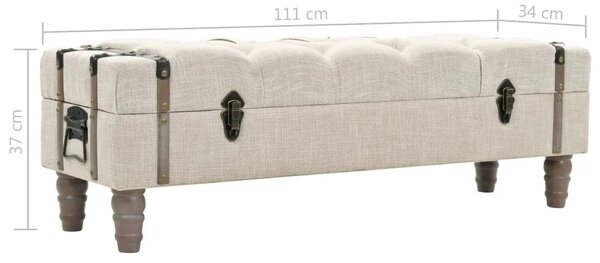 Klupa za pohranu od masivnog drva i čelika 111 x 34 x 37 cm
