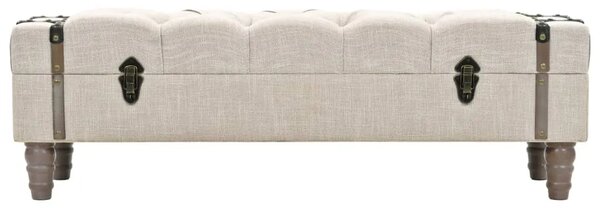 Klupa za pohranu od masivnog drva i čelika 111 x 34 x 37 cm