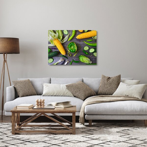 Staklena slika s povrćem (70x50 cm)