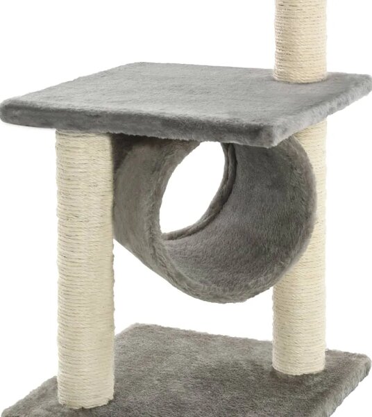 Penjalica za mačke - Kuća za mačke - Grebalica sa stupovima za grebanje od sisala 65 cm siva - Siva 65 cm Siva