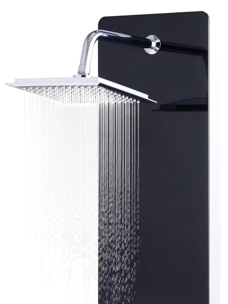 Tuš panel od stakla 25 x 44 6 x 130 cm crni - Crna Crna