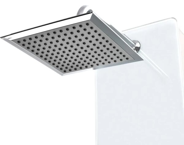 Tuš panel od stakla 25 x 44 6 x 130 cm bijeli - Bijela Bijela