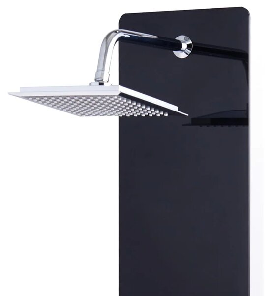 Tuš panel od stakla 25 x 44 6 x 130 cm crni - Crna Crna