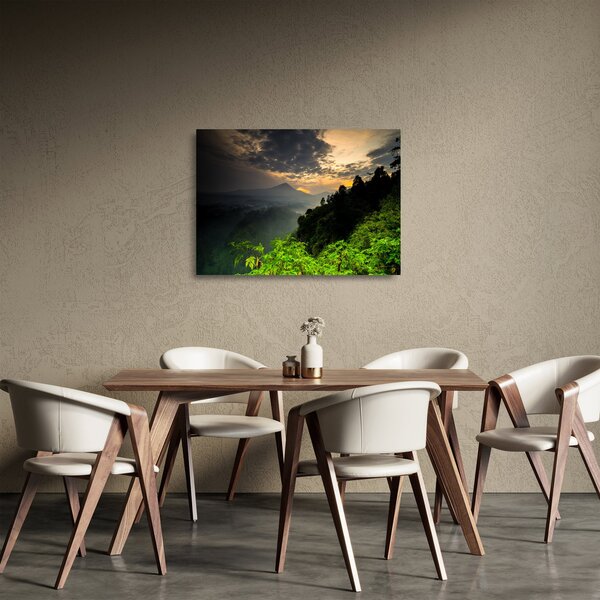 Staklena slika - zeleni planinski krajolik (70x50 cm)