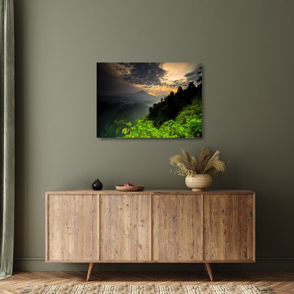Staklena slika - zeleni planinski krajolik (70x50 cm)