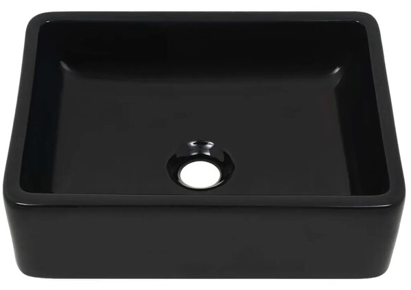 Keramički kvadratni Lavabo - Umivaonik 41 x 30 x 12 cm crni - Crna Crna