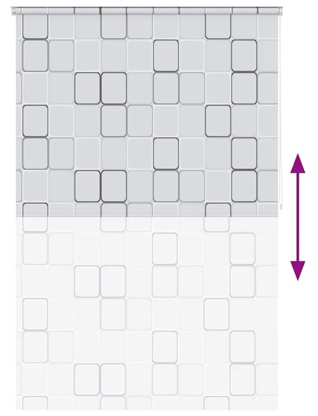 Zavjesa za tuš - Roleta za tuš 140 x 240 cm s uzorkom kvadrata - 140 x 240 cm Četvrtasto 140 x 240 cm Četvrtasto