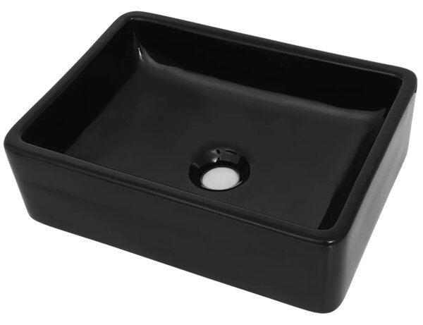 Keramički kvadratni Lavabo - Umivaonik 41 x 30 x 12 cm crni - Crna Crna