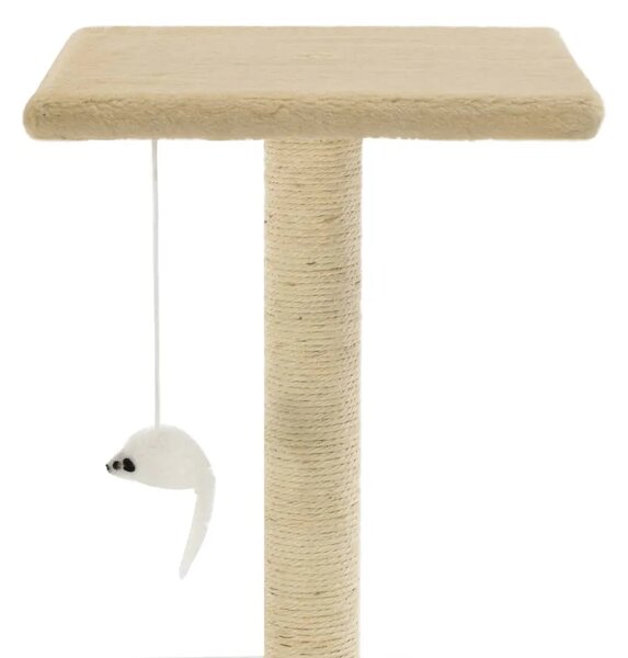 Penjalica za mačke - Kuća za mačke - Grebalica sa stupovima za grebanje od sisala 95 cm bež - Bež 95 cm Bež