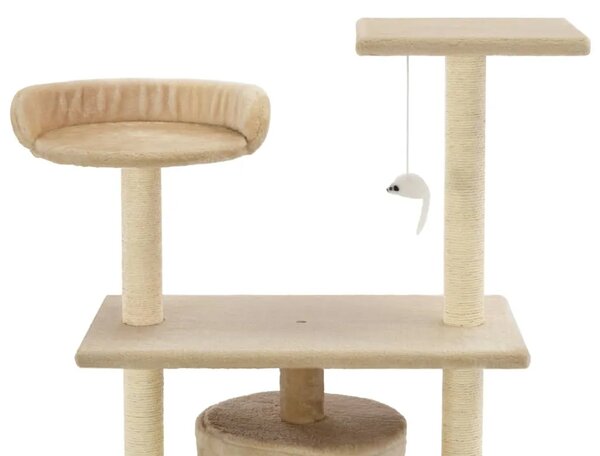 Penjalica za mačke - Kuća za mačke - Grebalica sa stupovima za grebanje od sisala 95 cm bež - Bež 95 cm Bež