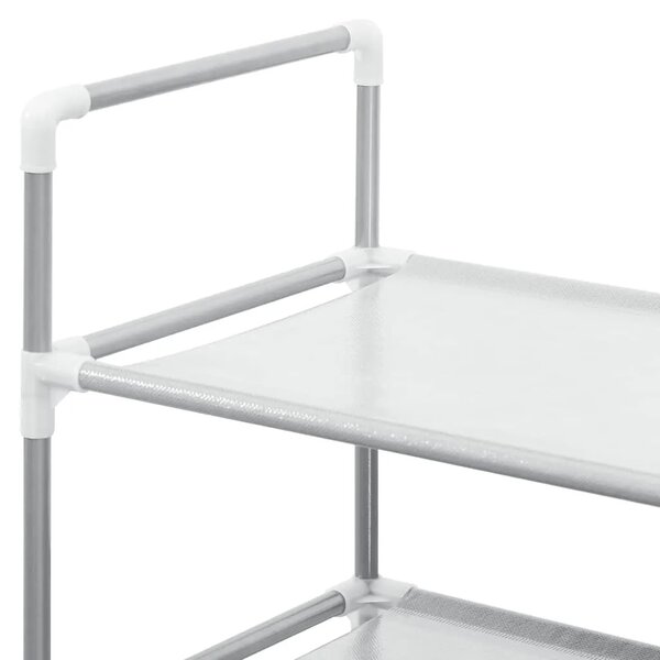 Stalak za cipele 10 polica od metala i netkane tkanine srebrni - Srebrno 100 x 29.5 x 170 cm 1 1