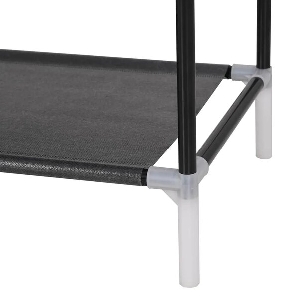 Stalak za cipele s 8 polica od metala i netkane tkanine crni - Crna 60 x 28 x 140 cm 1 1
