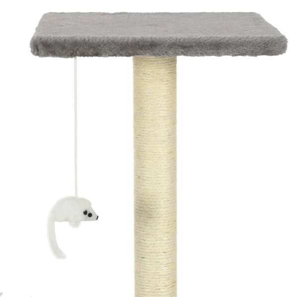 Penjalica za mačke - Kuća za mačke - Grebalica sa stupovima za grebanje 95 cm siva - Siva 95 cm Siva