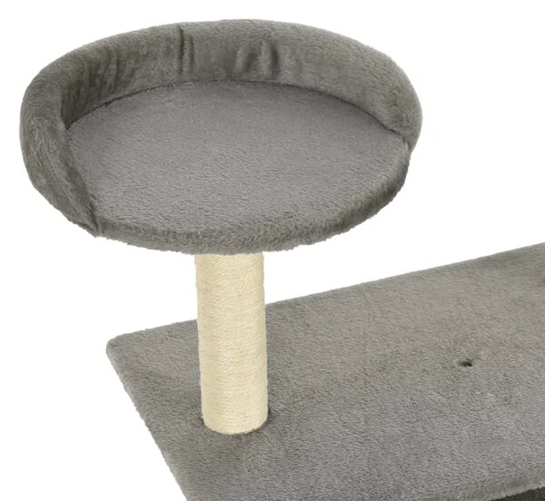 Penjalica za mačke - Kuća za mačke - Grebalica sa stupovima za grebanje 95 cm siva - Siva 95 cm Siva