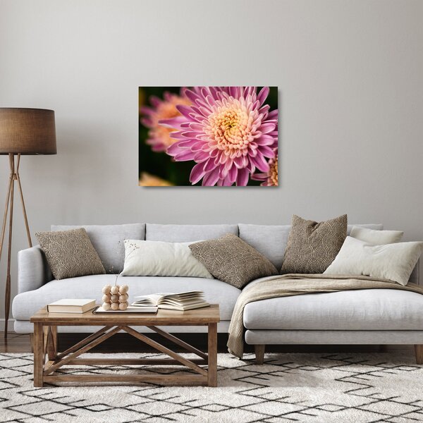 Staklena slika cvijeta izbliza (70x50 cm)