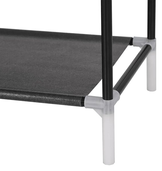 Stalak za cipele s 10 polica od metala i netkane tkanine crni - Crna 100 x 29.5 x 170 cm 1 1