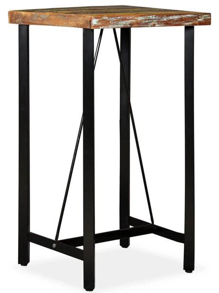 Barski stol od masivnog obnovljenog drva 60x60x107 cm - Smeđa 60 x 60 x 107 cm 1 Smeđa