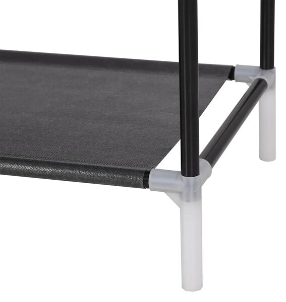 Stalak za cipele s 4 police od metala i netkane tkanine crni - Crna 60 x 29 x 71 cm 1 1