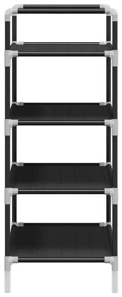 Stalak za cipele s 4 police od metala i netkane tkanine crni - Crna 60 x 29 x 71 cm 1 1
