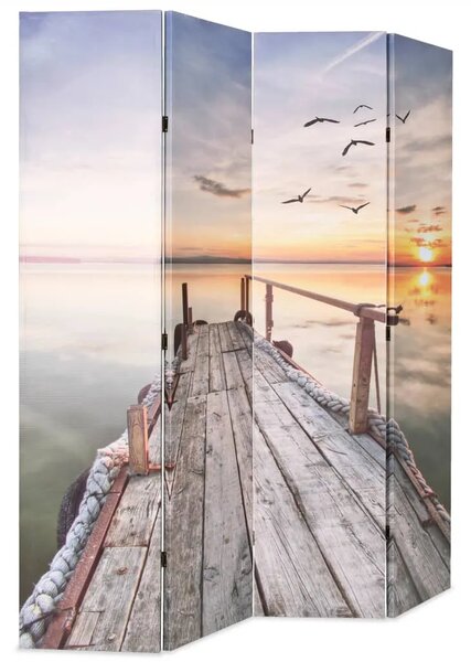 Paravan - Sklopiva sobna pregrada s uzorkom jezera 160 x 170 cm - 160 x 170 cm 1 4 160 x 170 cm
