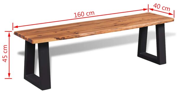 Klupa od masivnog drva akacije 160 cm - 160 cm 160 cm