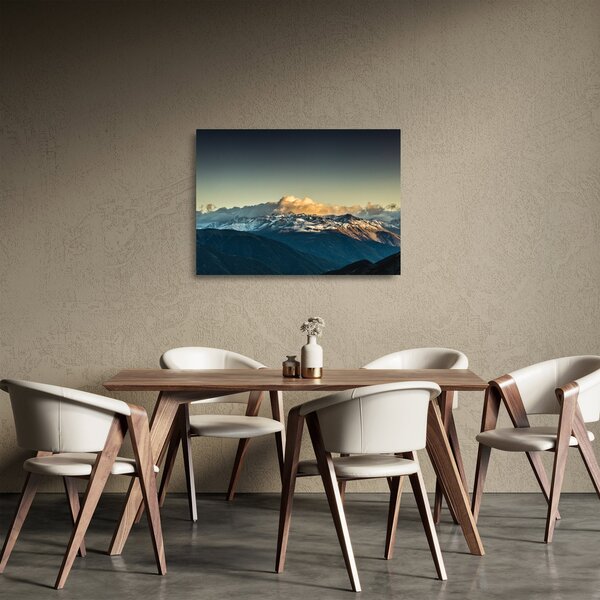 Staklena slika - vrhovi planina (70x50 cm)