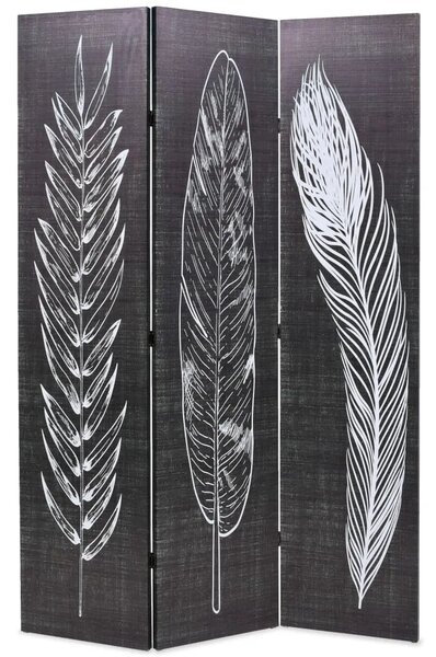 Paravan - Sklopiva sobna pregrada s uzorkom pera 120 x 170 cm crno-bijela - 120 x 170 cm 1 1 120 x 170 cm
