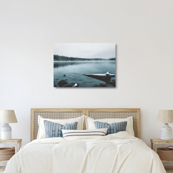 Staklena slika - ledeno sjeverno jezero (70x50 cm)