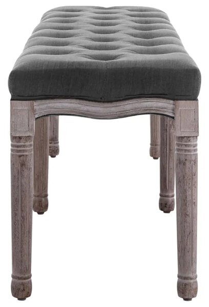 Klupa od tkanine i masivnog drva 150 x 40 x 48 cm tamnosiva - Tamno siva Tamno siva