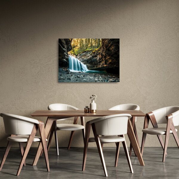 Staklena slika šumskog vodopada (70x50 cm)