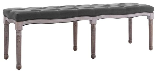 Klupa od tkanine i masivnog drva 150 x 40 x 48 cm tamnosiva - Tamno siva Tamno siva