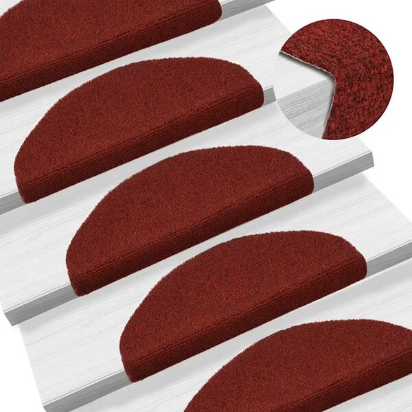 Samoljepljivi Otirač za Stepenice 15 kom Igličasti 65x21x4 cm Crveni - Bordo crvena 65 x 21 x 4 cm 15 Bordo crvena