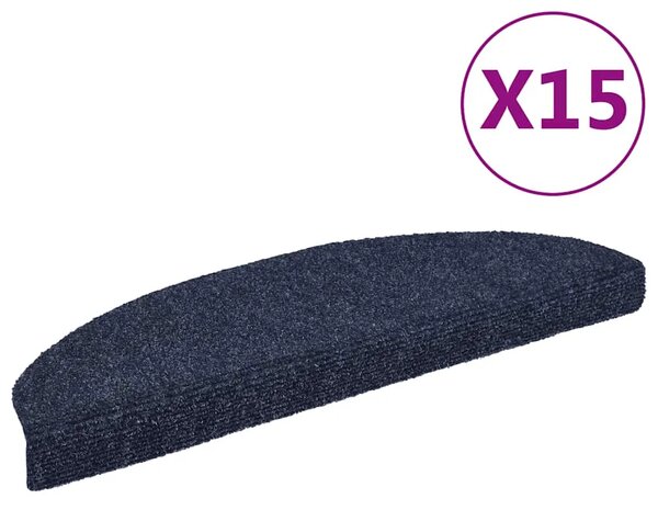 Prostirke za stepenice samoljepljive 15 kom 65x21x4 cm plave poluokrugle velike - Plava 65 x 21 x 4 cm 15 Plava