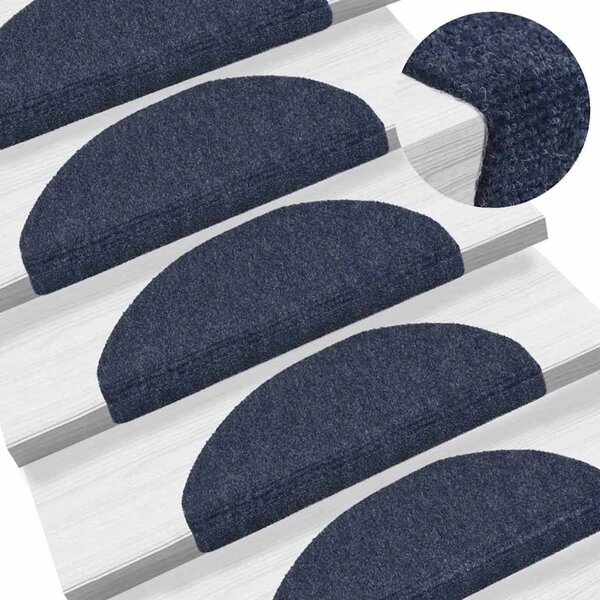 Prostirke za stepenice samoljepljive 15 kom 65x21x4 cm plave poluokrugle velike - Plava 65 x 21 x 4 cm 15 Plava