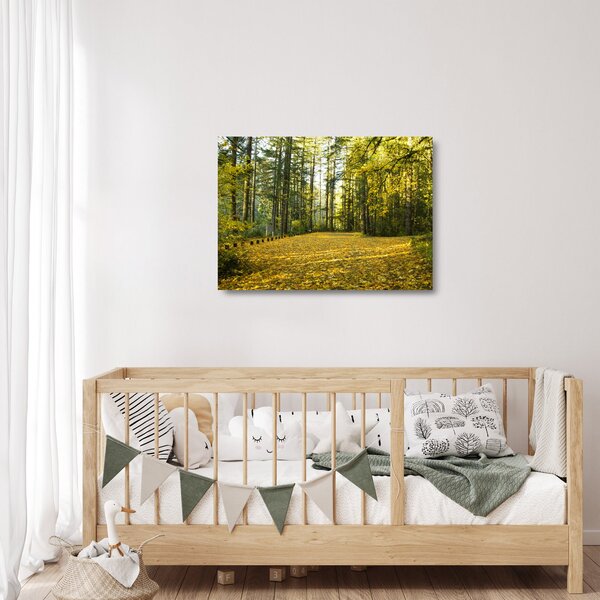 Staklena slika - šuma u jesen (70x50 cm)