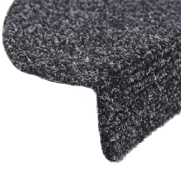 Prostirke za stepenice samoljepljive 15 kom 56x17x3 cm tamno sive poluokrugle - Tamno siva 56 x 17 x 3 cm 15 Tamno siva