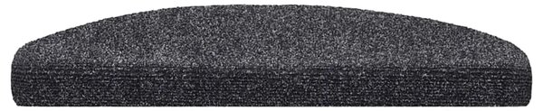 Prostirke za stepenice samoljepljive 15 kom 65x21x4 cm tamno sive poluokrugle velike - Tamno siva 65 x 21 x 4 cm 15 Tamno