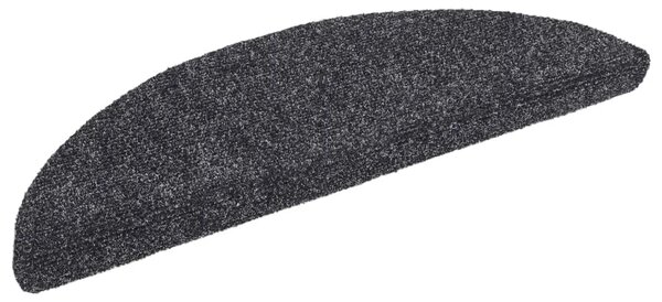 Prostirke za stepenice samoljepljive 15 kom 56x17x3 cm tamno sive poluokrugle - Tamno siva 56 x 17 x 3 cm 15 Tamno siva