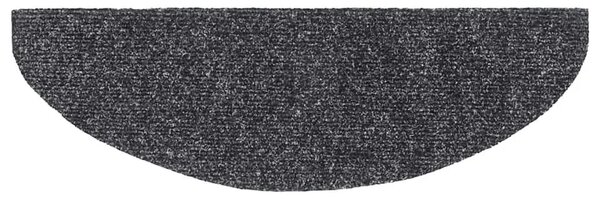 Prostirke za stepenice samoljepljive 15 kom 65x21x4 cm tamno sive poluokrugle velike - Tamno siva 65 x 21 x 4 cm 15 Tamno
