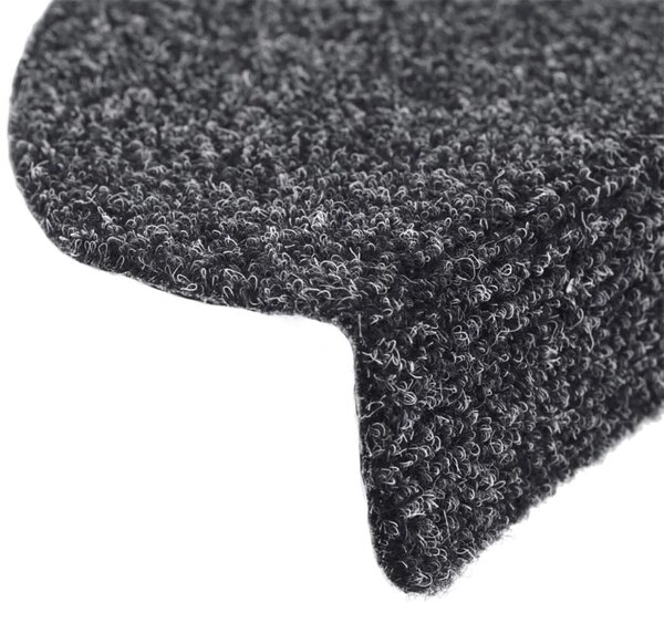 Prostirke za stepenice samoljepljive 15 kom 65x21x4 cm tamno sive poluokrugle velike - Tamno siva 65 x 21 x 4 cm 15 Tamno
