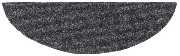 Prostirke za stepenice samoljepljive 15 kom 56x17x3 cm tamno sive poluokrugle - Tamno siva 56 x 17 x 3 cm 15 Tamno siva