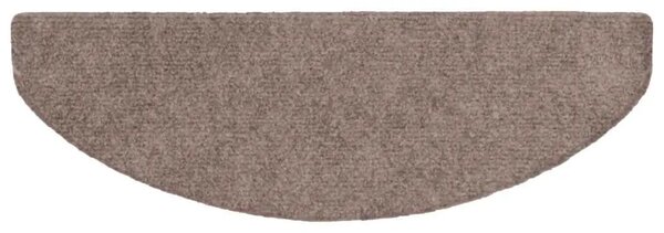 Prostirke za stepenice samoljepljive 15 kom 65x21x4 cm svijetlosmeđe poluokrugle velike - Svjetlosmeđa 65 x 21 x 4 cm 15 S